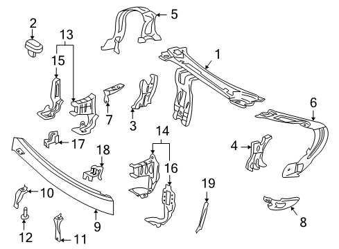 2005 Mercedes-Benz C230 Radiator Support Diagram 1