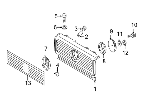 2006 Mercedes-Benz G500 Grille & Components Diagram