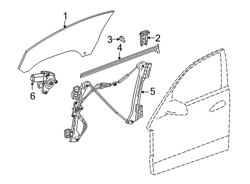 2013 Mercedes-Benz E350 Door - Glass & Hardware Diagram