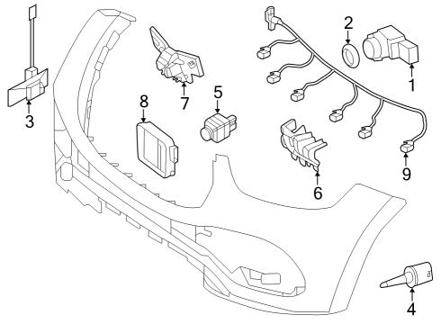 2024 Mercedes-Benz GLE63 AMG S Electrical Components - Front Bumper