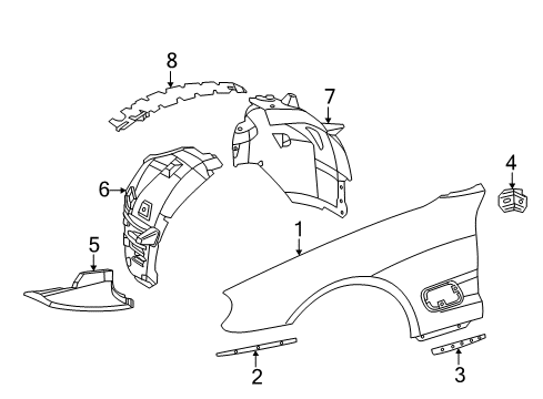 2011 Mercedes-Benz SL550 Fender & Components Diagram