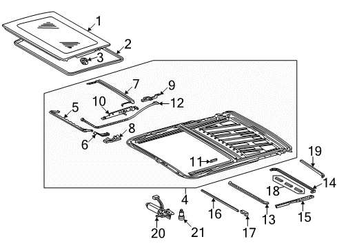 2006 Mercedes-Benz CLS500 Sunroof, Body Diagram