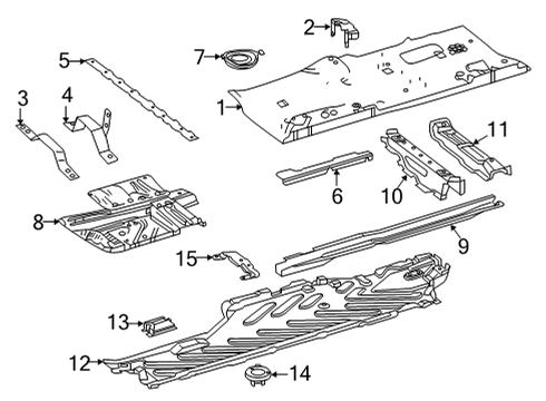 2022 Mercedes-Benz E350 Floor & Rails Diagram