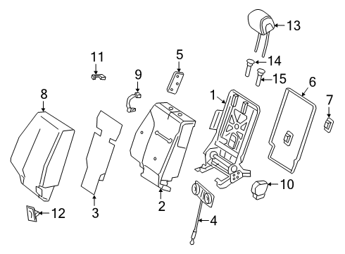 2023 Mercedes-Benz G550 Rear Seat Components Diagram 1