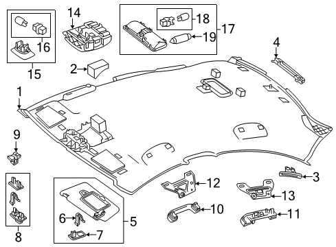 Map Lamp Assembly Diagram for 000-900-48-08-7H52