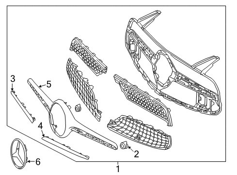 2018 Mercedes-Benz SL550 Grille & Components Diagram