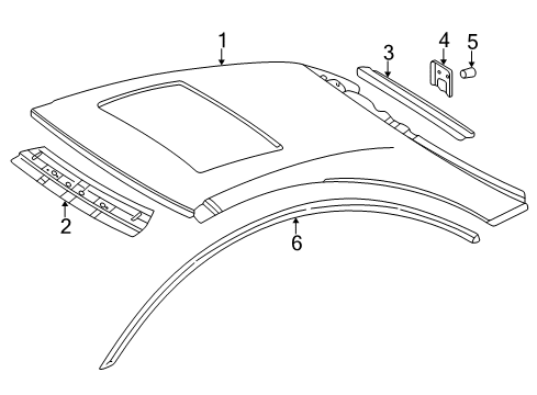 2004 Mercedes-Benz CL55 AMG Roof & Components Diagram