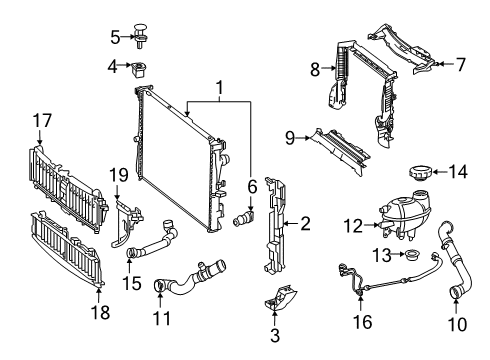 2019 Mercedes-Benz E450 Radiator & Components Diagram 2