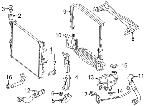 2018 Mercedes-Benz C43 AMG Radiator & Components Diagram 1