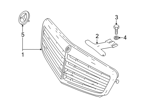 2008 Mercedes-Benz C350 Grille & Components Diagram 1