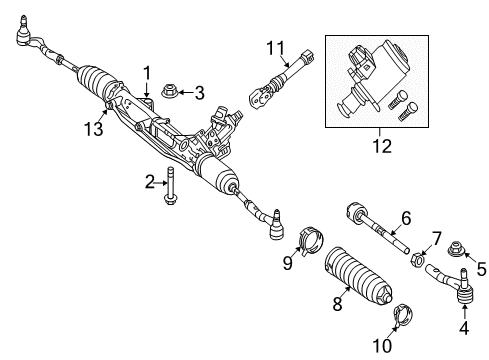 2017 Mercedes-Benz SLC300 Steering Column & Wheel, Steering Gear & Linkage Diagram 3