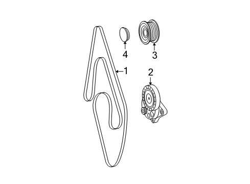 2005 Mercedes-Benz E320 Belts & Pulleys, Cooling Diagram 1