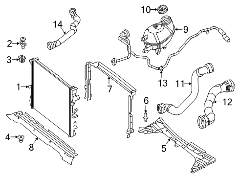 2018 Mercedes-Benz GLC300 Radiator & Components Diagram 1