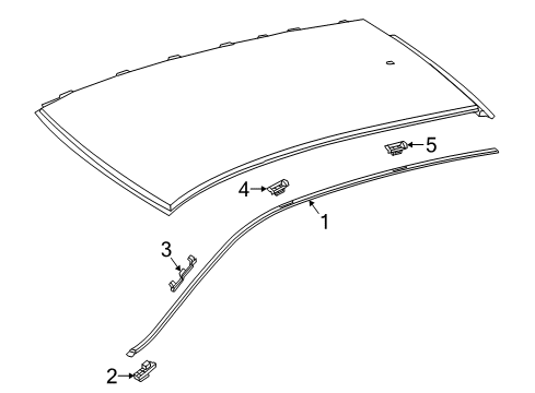 2015 Mercedes-Benz B Electric Drive Exterior Trim - Roof Diagram