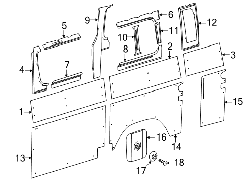 2017 Mercedes-Benz Sprinter 3500 Interior Trim - Side Panel Diagram 6