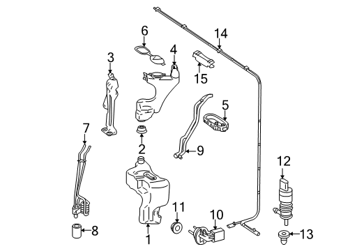 2011 Mercedes-Benz S400 Washer Components, Body Diagram 1