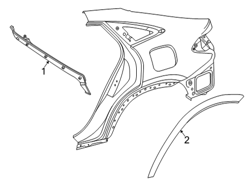 2023 Mercedes-Benz GLE63 AMG S Exterior Trim - Quarter Panel Diagram 1