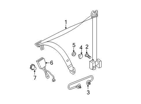 2015 Mercedes-Benz C63 AMG Front Seat Belts Diagram