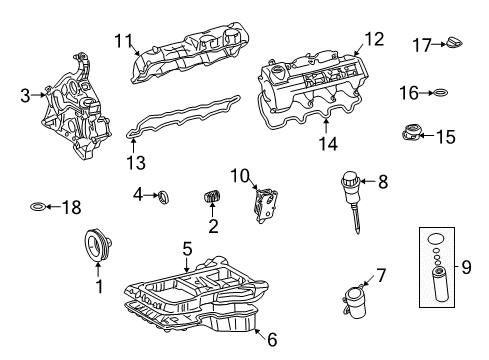 2005 Mercedes-Benz C240 Engine Parts, Mounts, Cylinder Head & Valves, Camshaft & Timing, Oil Pan, Oil Pump, Balance Shafts, Crankshaft & Bearings, Pistons, Rings & Bearings