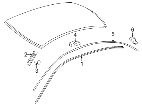 Drip Molding Diagram for 219-690-02-62-28-9775