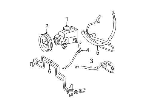 Power Steering Pump Diagram for 004-466-20-01-80