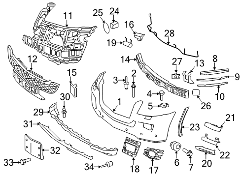 Tow Eye Cap Diagram for 164-885-00-23-9775