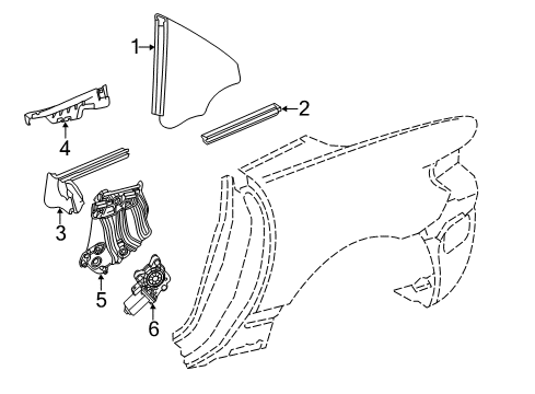 2018 Mercedes-Benz SLC300 Quarter Window, Body Diagram