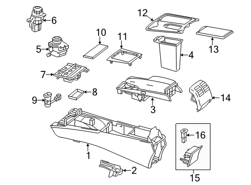 2015 Mercedes-Benz C63 AMG Console Diagram