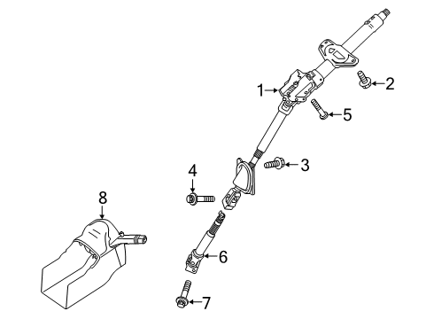 Steering Column Diagram for 907-460-44-02