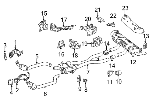 Heat Shield Diagram for 166-682-05-71