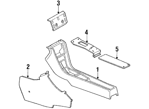 1989 Mercedes-Benz 300E Center Console Diagram