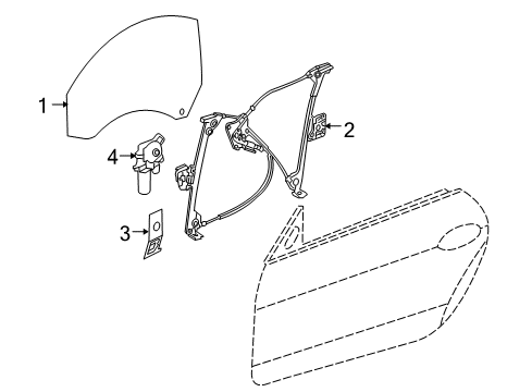 2011 Mercedes-Benz SLK350 Glass - Door Diagram