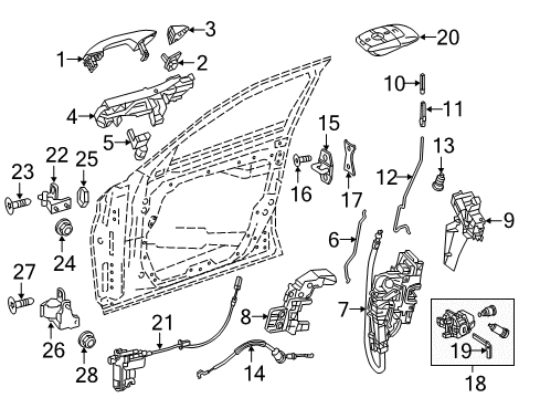 2017 Mercedes-Benz E300 Front Door Diagram 3