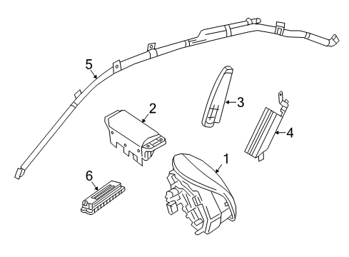 2020 Mercedes-Benz S560e Air Bag Components Diagram 1