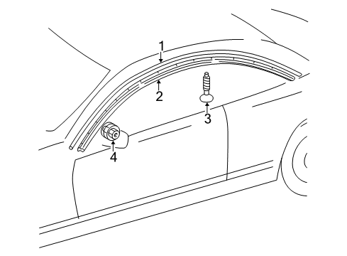 Roof Molding Diagram for 215-690-05-39