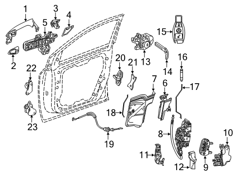 Handle Base Diagram for 204-760-29-34