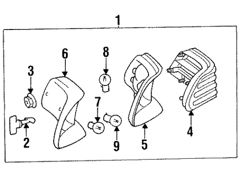 1999 Mercedes-Benz CL600 Tail Lamps Diagram