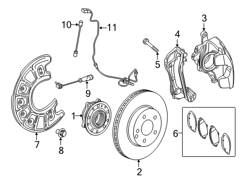 2018 Mercedes-Benz C63 AMG Front Brakes Diagram 4