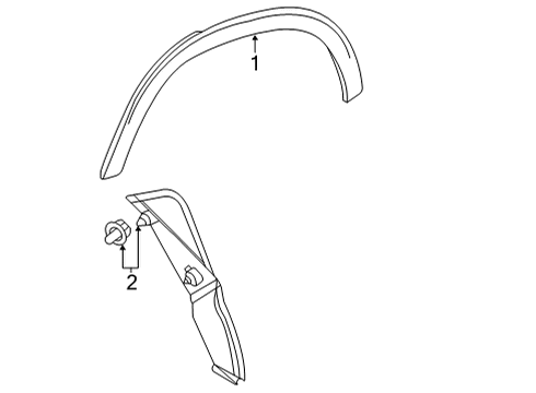 2022 Mercedes-Benz GLS450 Exterior Trim - Quarter Panel Diagram