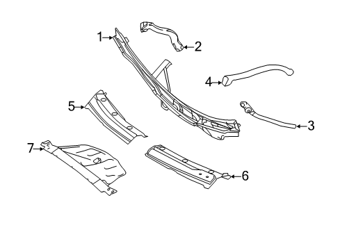 2009 Mercedes-Benz R350 Cowl Diagram