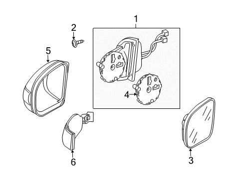 Mirror Housing Diagram for 220-810-09-64-9723