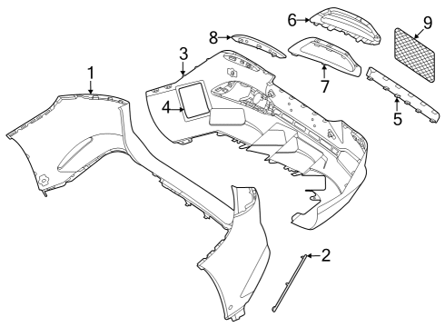 2023 Mercedes-Benz EQS 450 SUV Bumper & Components - Rear Diagram 1