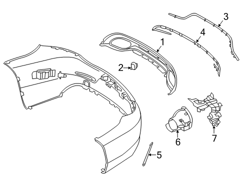 2021 Mercedes-Benz C300 Exterior Trim - Rear Bumper Diagram 1