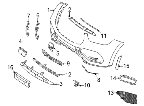 2021 Mercedes-Benz GLE580 Bumper & Components - Front Diagram 1