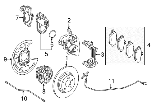 2019 Mercedes-Benz GLA45 AMG Brake Components, Brakes Diagram 2