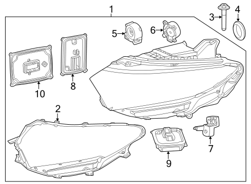 Headlamp Assembly Seal Diagram for 295-826-01-00