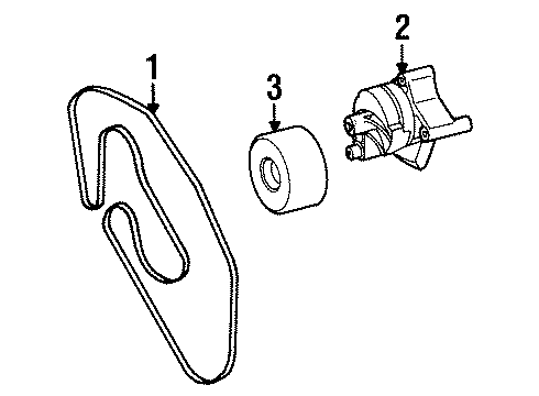 1997 Mercedes-Benz S600 Belts & Pulleys, Maintenance Diagram 2