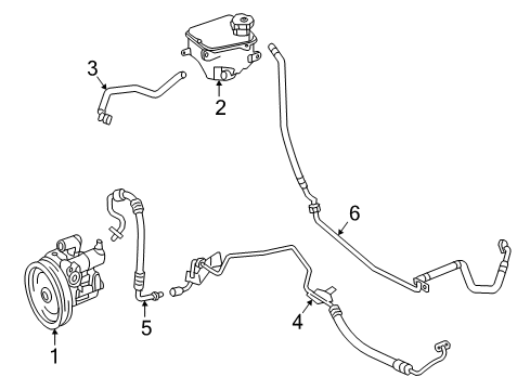 2016 Mercedes-Benz SLK300 P/S Pump & Hoses, Steering Gear & Linkage Diagram 2