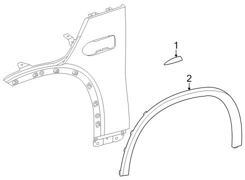 2024 Mercedes-Benz EQS 580 SUV Exterior Trim - Fender Diagram