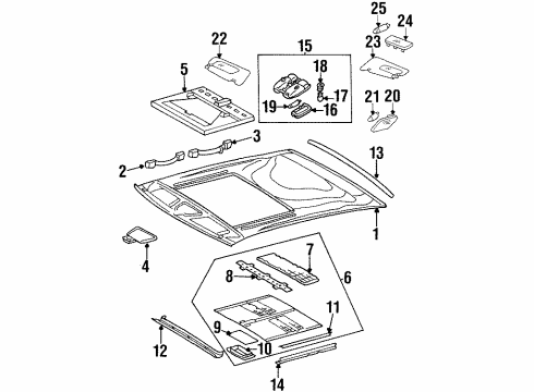 1998 Mercedes-Benz CL600 Interior Trim - Roof Diagram